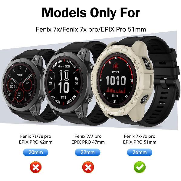 ISABAKE Case Cover Compatible with Garmin Fenix 7X/Fenix 7X Pro/EPIX Pro 51mm, Soft Anti Drop Replacement Protective Cases Smart Watch Accessories