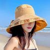 Cotton Patchwork Sun Hat With Wide Brim For Summer Beach And Outdoor Activities