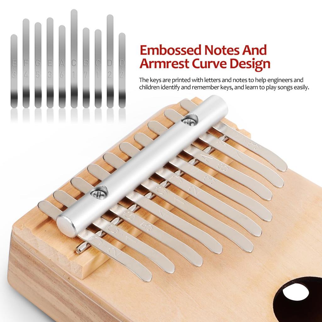 Ibasenice Wooden Kalimba 10-Key Thumb Piano Finger Piano Paint Set Portable 6.69×4.53×1.18 Inches Children's Educational Musical Instrument