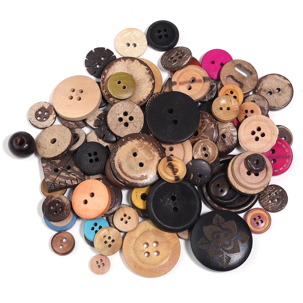90Pcs/pack Colorful Round Resin Buttons Assorted Sizes Bulk Buttons For Handmade Creative Crafts Sewing Clothing Accessories 50g