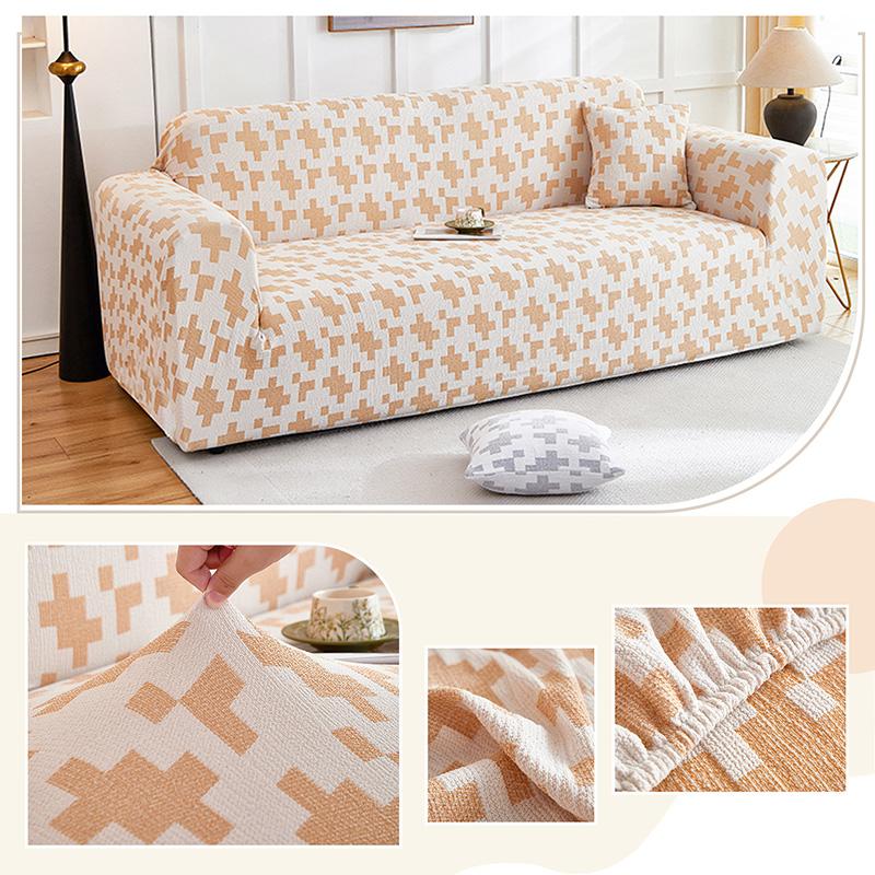 

1/2/3 Seat Thick Plush Sofa Protector Jacquard Solid Sofa Covers for Living Room Couch Cover Corner Sofa Slipcover L Shape S (90-140cm) 1PC