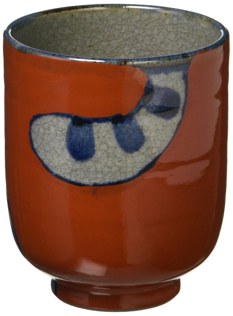Hasami ware teacup with cat made in 10262 (small, red) hand-painted design, Japan,