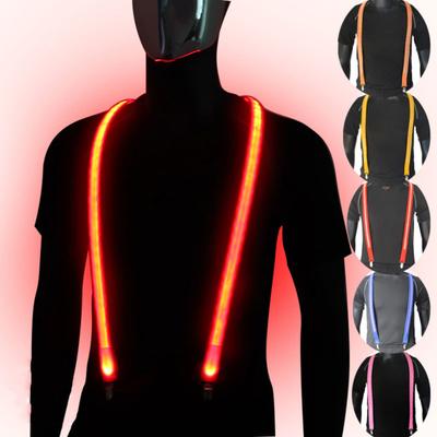 Light Up Suspenders for Men Women Adjustable Y Back LED Glow Suspender