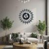Large Modern Wall Clocks for Living Room Decors Silents Battery Operated None Ticking Clock Leaves Crystal Wall Watch HX6C