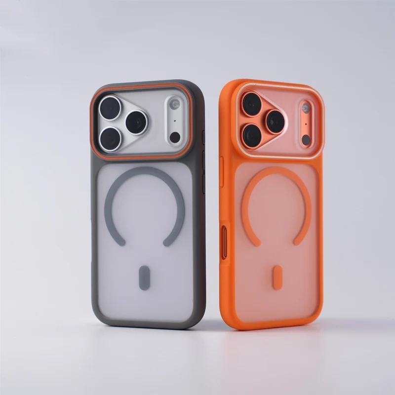 Magnetic Matte Non-slip Armor Case For For Iphone Air 17 17Pro Max 16 Pro 1 14 13 Simple Frosted Wireless Charging Shockproof Cover