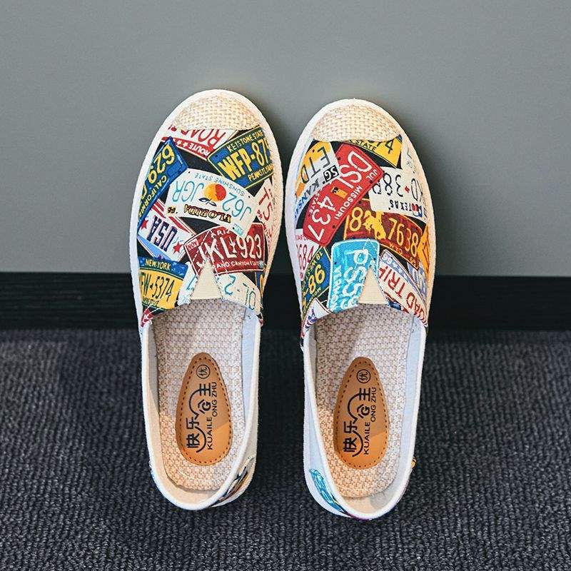 Old Beijing cloth shoes women s one-pedal lazy fisherman shoes canvas shoes new spring and autumn summer breathable flats 35 standard code