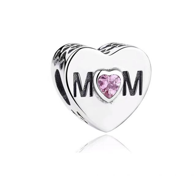 

Стерлингового Серебра 925 пробы, мама, буквы, сердце, двойные висячие бусины, подходят для темперамента, модный браслет, модные украшения, подарок для женщин