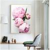 Canvas Painting Elegant Peony Flower Phrase Poster And Print Wall Art Picture For Living Room Home Decoration Nordic Decor