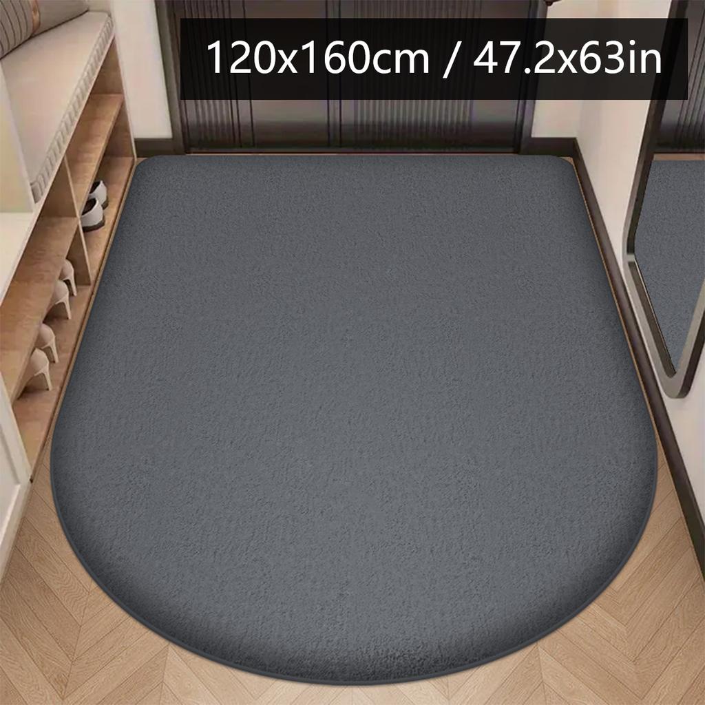 Solid Color Flannel Entrance Mat Large Size Shoe Bench Foot Pad Entry Foot Wipe Water Absorbent Cushion Study Carpet