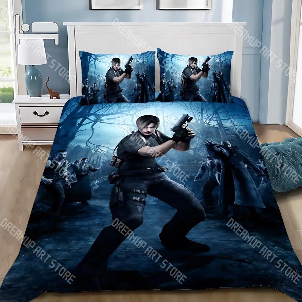 Fashion R-Resident Evil Game Umbrella Bedding Set Single Twin Full Queen King Size Bed Set Kids Bedroom Duvetcover Set