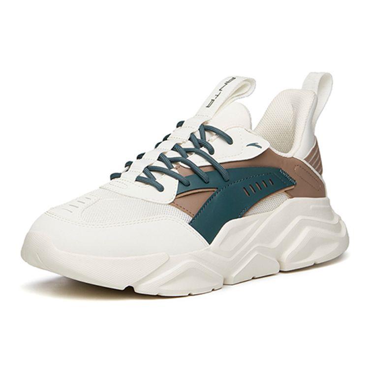 Anta Lifestyle Series Fabric Synthetic Leather Sports Shock Absorption Non-Slip Wear-Resistant Breathable Lightweight Low-Top Casual Shoes 912038820-6