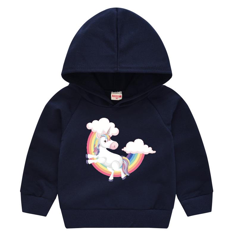 Frühling und Herbst Kindermode Kapuzenpullover Jungen und Mädchen Cartoon Druck Pullover Langarm Tops