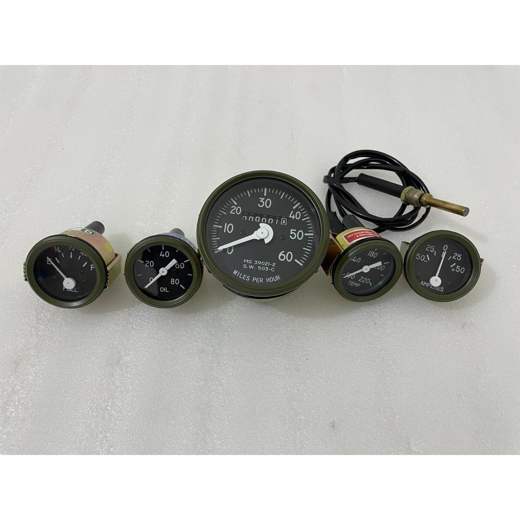 Gauges Kit Speedometer Temp-Oil Fuel Ampere Willys MB Jeeps Ford GPW |Fit For