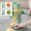Desirable by a Professional Rotary Slicer with 5 Replacement Vegetable Stainless Steel Adjustable Multifunctional Slicer Set [Supervised Chef] 5-in-1