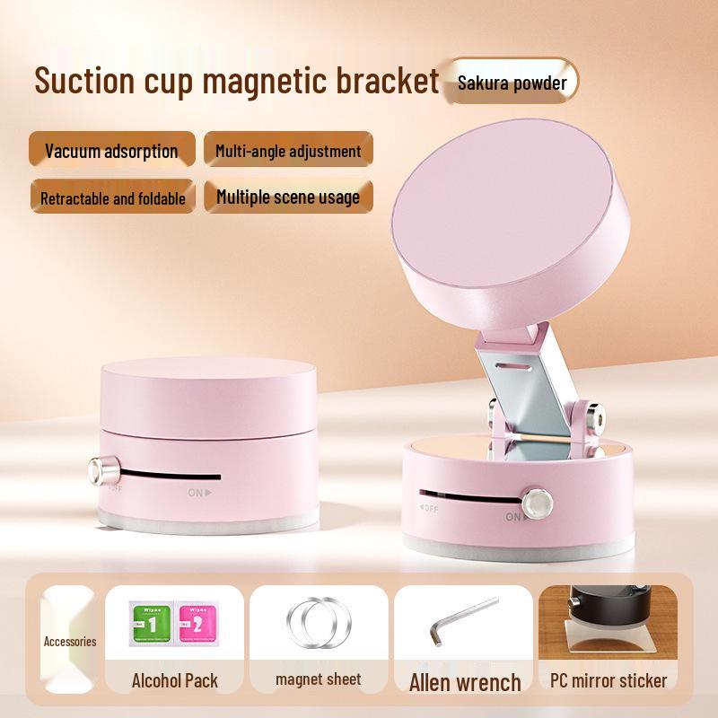 

Universal Magnetic Car & Desktop Phone Holder with Strong Suction and Foldable Design розовый