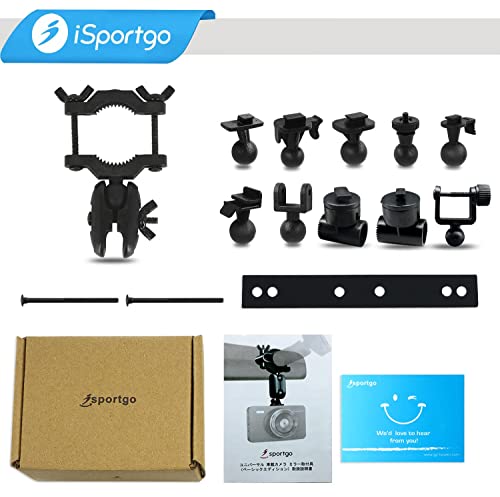 [Genuine iSportgo S60] Ultimate Dash Cam Mirror Mount, Rearview Mirror Holder Bracket with 10 Different Adapters, Suitable for Anero, Chortau, TO
