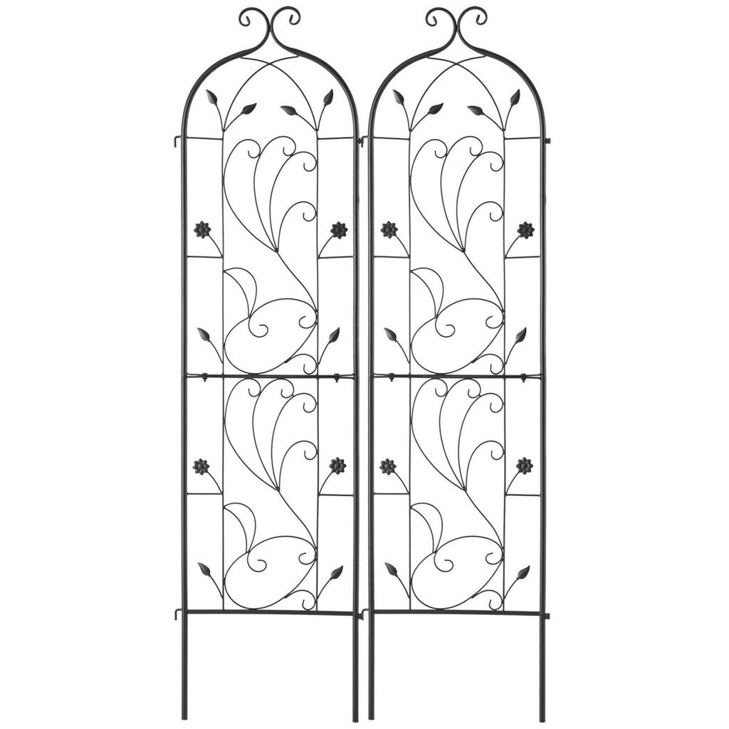 2 Packs Metal Garden Trellis for Climbing Plant Support 60x15 In Rustproof