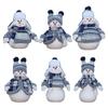 Nordic Style BlueCloth Santa Snowman Handmade Christmas Decor Stuffed Toy