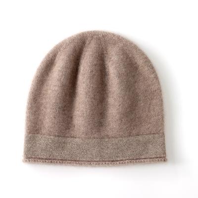 Cashmere Autumn and Winter New Unisex High End Solid Color Knitted Outdoor Warm and Fashionable Gold Wire Hat