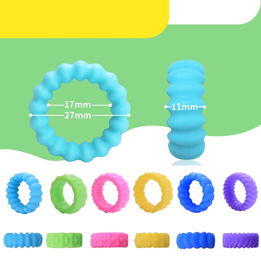 6/12/24/36pcs Sensory Toys Fidget Rings, Finger Anxiety Rings, Textured Sensory Rings Stress Toys, Fun Fidgets for Classroom Prize