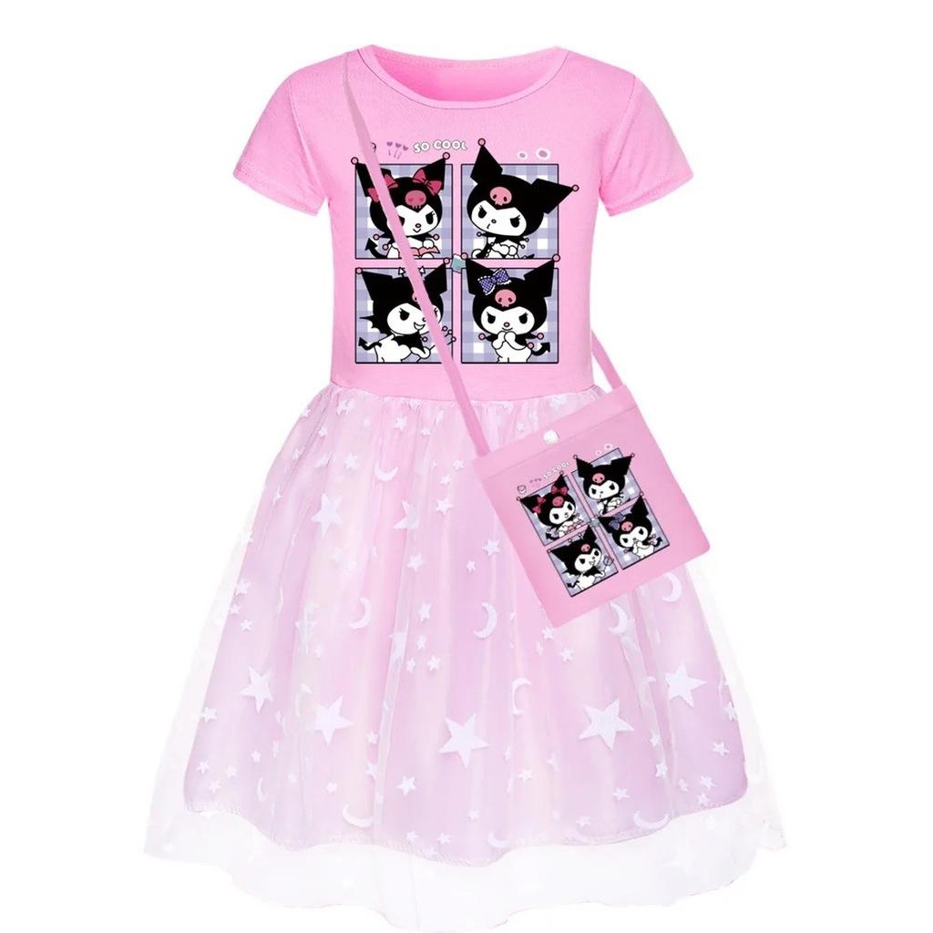 Children Princess Dress Summer Anime Cartoon Kids Girls Lace Mesh Skirt Baby Birthday Party Dresses Gifts