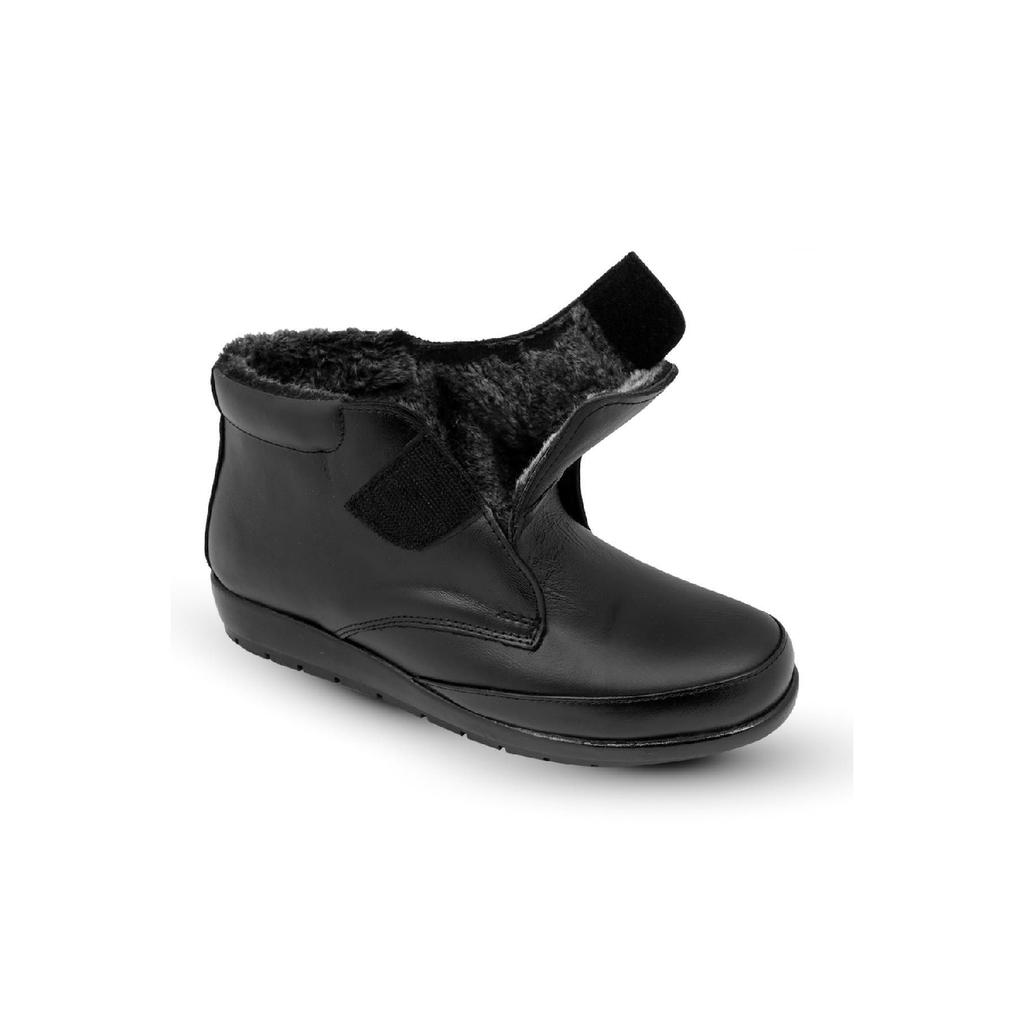 Rutschfeste, pelzige orthopädische Mutterstiefel aus echtem Leder