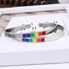 LGBTQ Cuff Bangle Bracelets Stainless Steel Rainbow Lovers Bracelets for Unisex