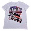 Official NASCAR Tee Shirt Adult Size Large White Vintage Style Retro Big Logo