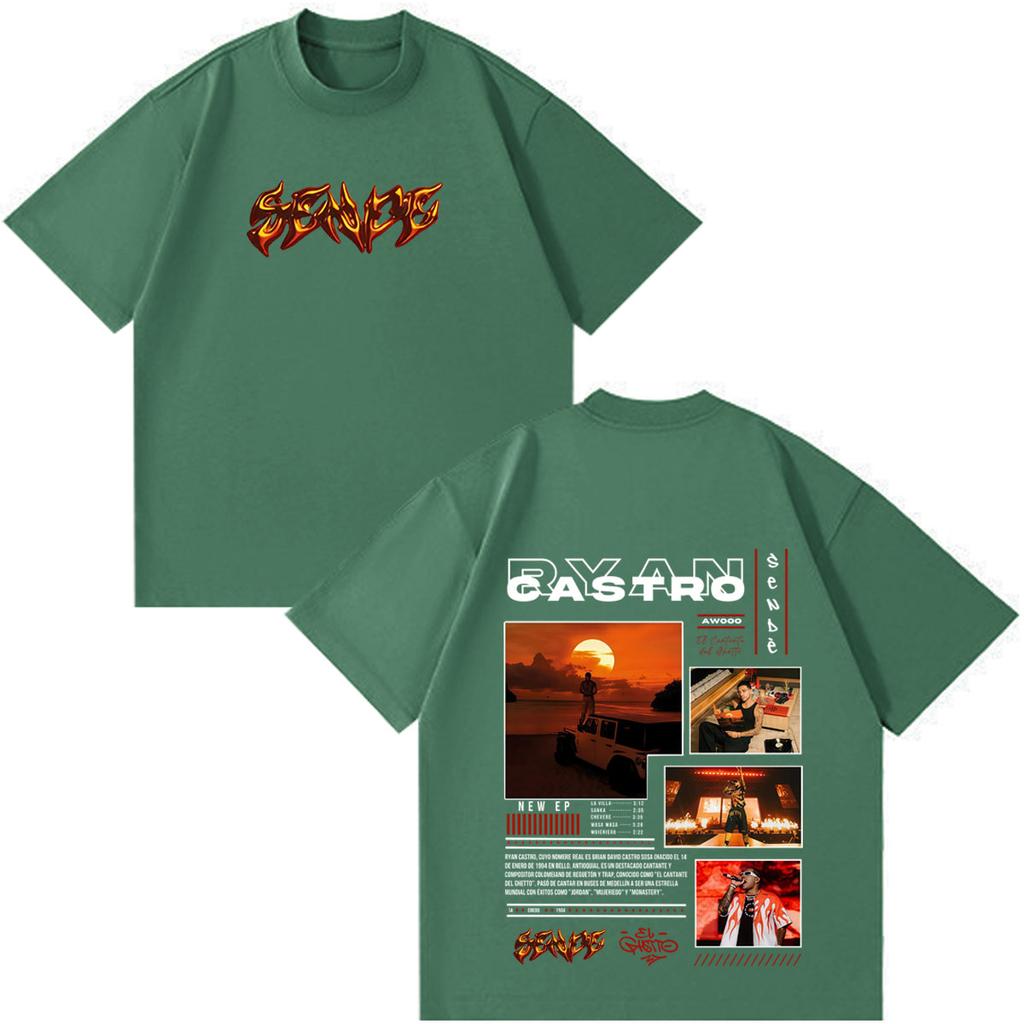 Rapper Ryan Castro Album Tour 2026 Print Tshirt Unisex Unisex Hip Hop Vintage Tshirts Summer Shortsleeved Cotton Casual Tshirt