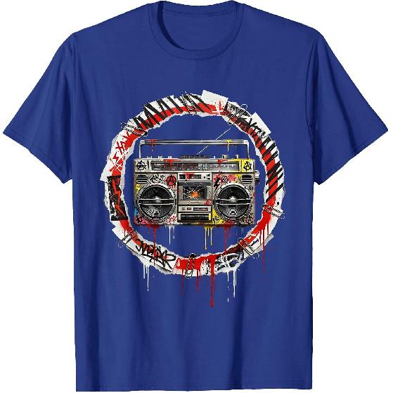 Punk Rock Graffiti Boombox Vintage Street Art T-Shirt