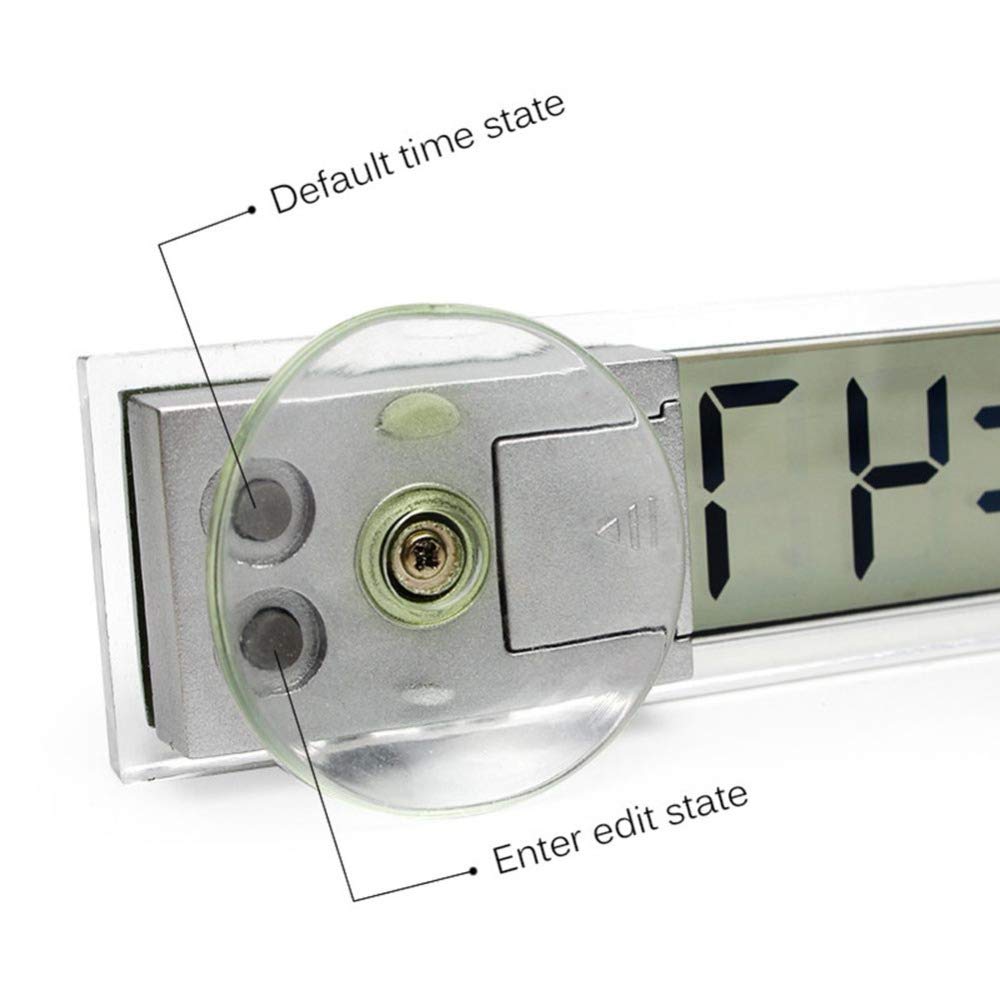Eaglerich Car Digital LCD Watch 1PC Car Electronic Watch LCD Display Digital Time Display Car Use Suction Cup