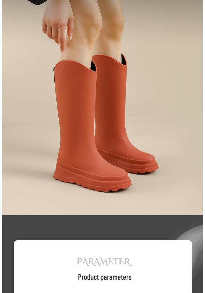 Women's Fashionable Waterproof High-Top Rain Boots: Non-Slip, Plush, Warm, Versatile Outdoor Work Shoes (Korean Style)