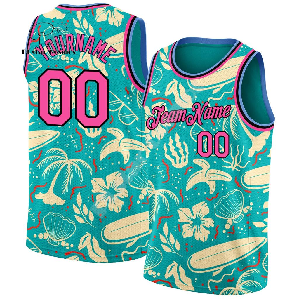 Free Custom Name Colorful Vintage Basketball Jersey Shirts Breathable Drop Shipping Summer Casual Tank Top Sleeveless