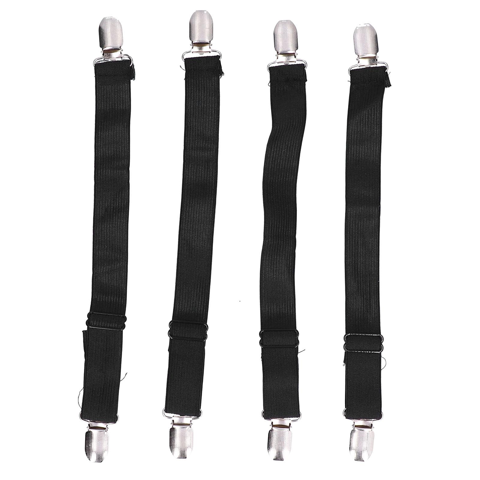 

4Pcs Bed Sheet Fasteners Suspenders Elastic Sheet Band Straps Clips Holder
