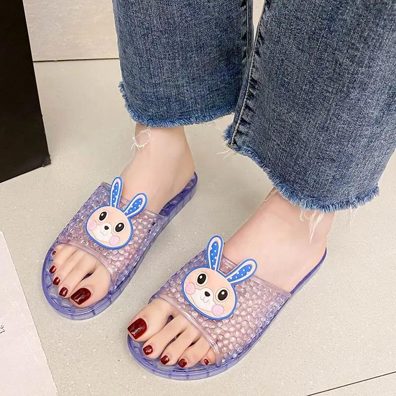 Fashion Women's Slippers and Ladies Sandals Flat Shoes Transparent Unique Cheap Liquidation High Quality Slides Casual H Sandal Clappers