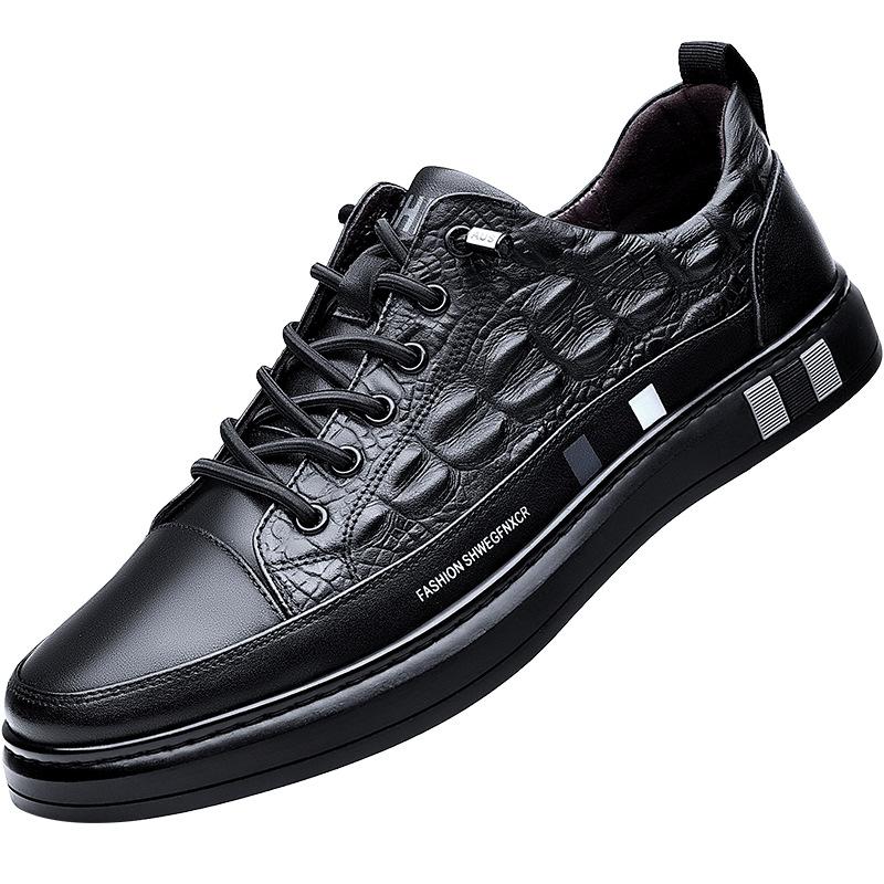 Cowhide little white shoes men's trend fashion 2021 spring and autumn sports casual shoes men's shoes new board shoes