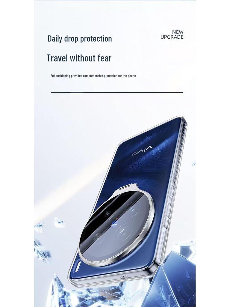 Vivo X300/X300Pro/X200Ultra Transparent Full-Coverage Stand Case