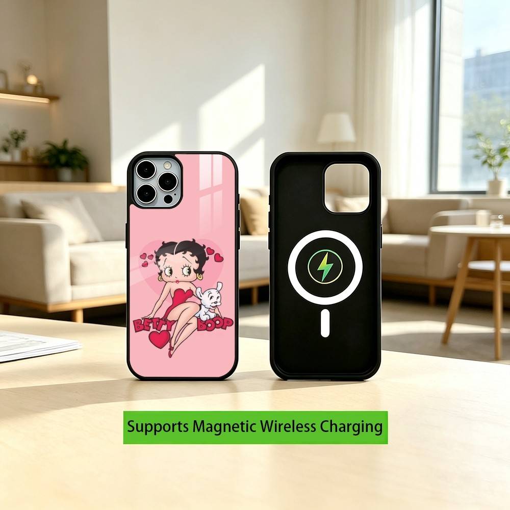ClassicCharacter B-Bettys Boops Gift PhoneCase For iPhone17,16,15,14,13,12,11Plus,Pro Compatible with magnetic wireless charging