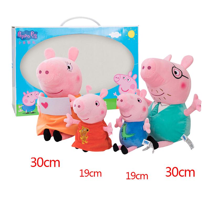 Peppa Pig George Pig Mom Dad Set Plush Toy George Pig Family Plush Doll dinosaur Party Decoration Original box Gift For Children