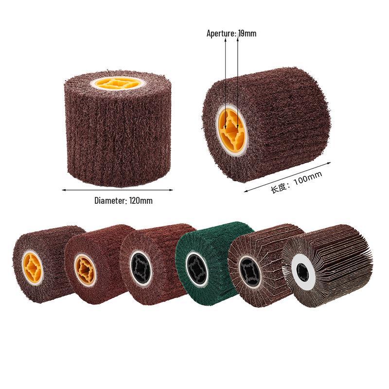 Brushed Stainless Steel & Nylon Fiber Polishing Disc with Cross Core