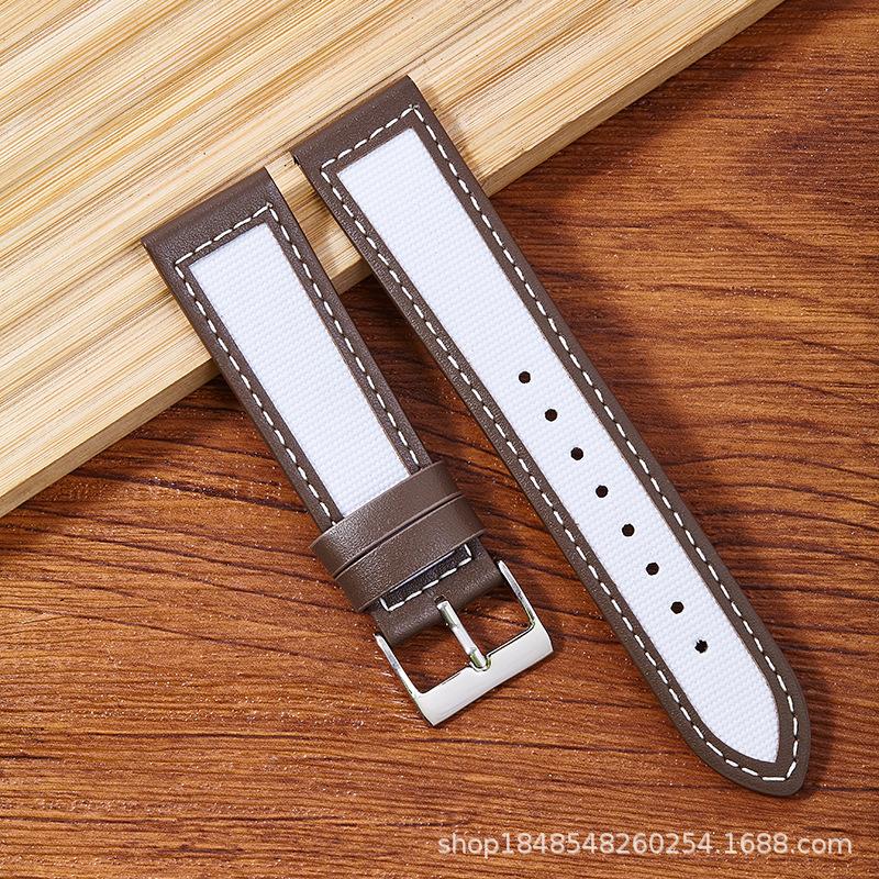 Nylon Sticker Leather Strap Is Suitable For Men And Women 20Mm/22Mm/High Value With Genuine Leather Strap
