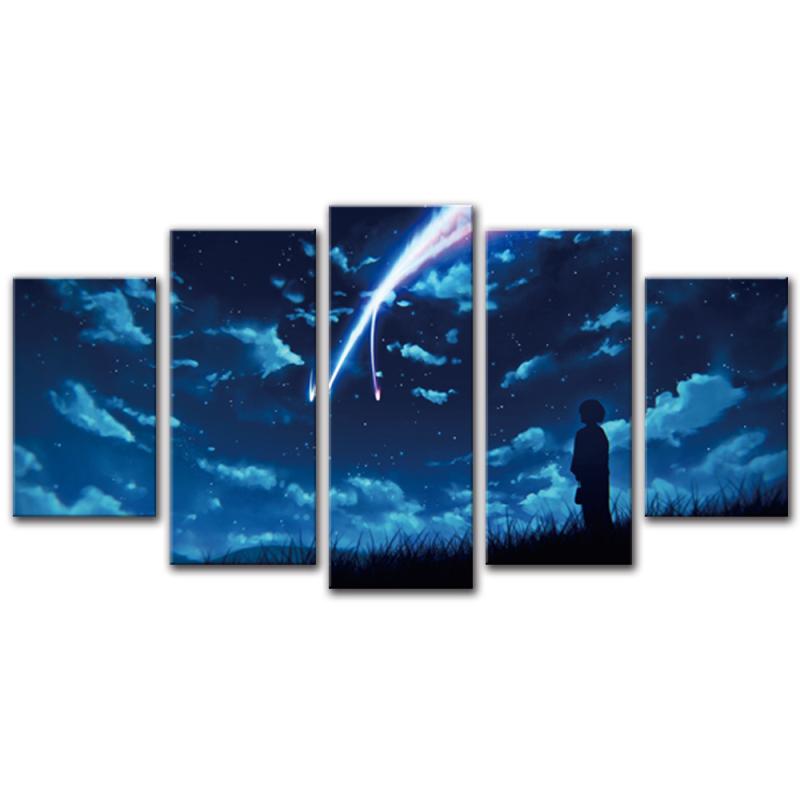 

Ваше имя Kimi no na wa Japan Anime Kids Boys Gift 5 шт. Cuadros Wall Art Canvas HD Плакаты Картины Домашний декор фотографии 20x35 20x45 20x55cm