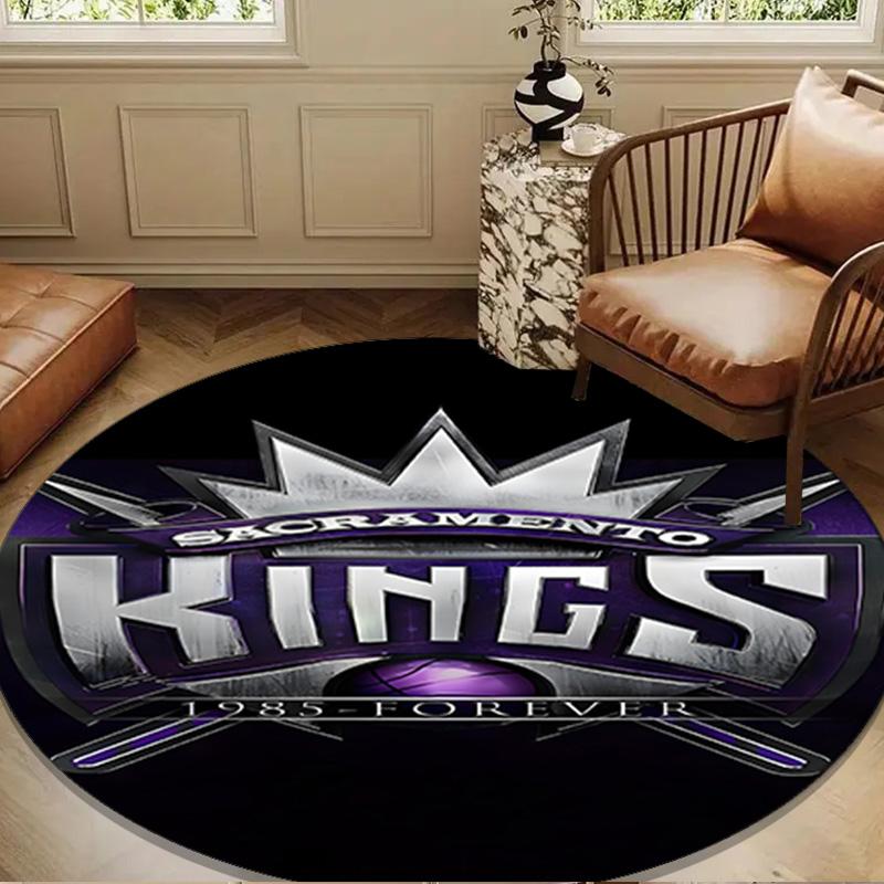 Kings Basketball Team Logo Round mat, Anti-slip Circle Carpet Chair rug For livingroom,Bedroom, doormat home decor Gift Christmas Gifts