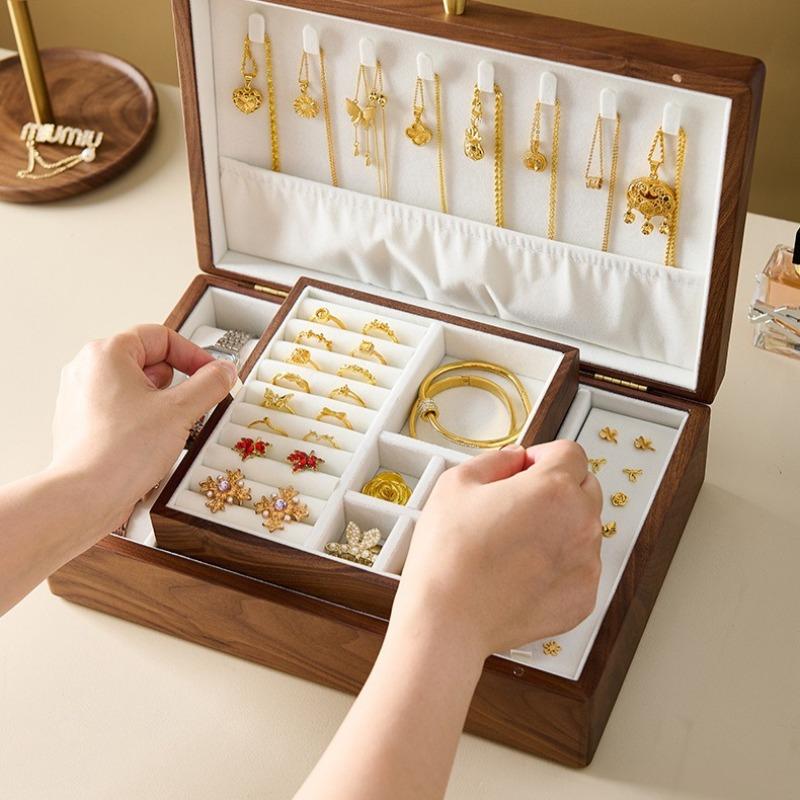 Retro Jewelry Storage Box Desktop Jewellery Organizer Case Watches Bracelet Display Cases Necklace Ornament Displays Boxes