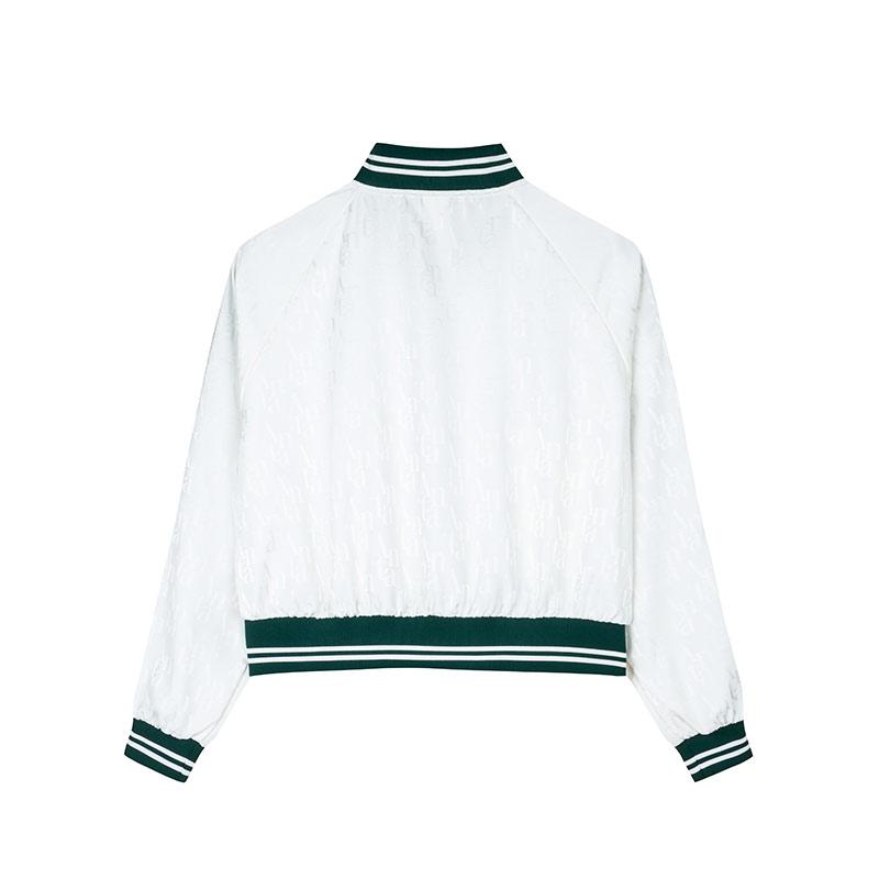 Anta Tennis Series Woven Lightweight Comfortable Casual Baseball Collar Jacket Women Jacket Paper-White Mushroom-Green 162433603-1