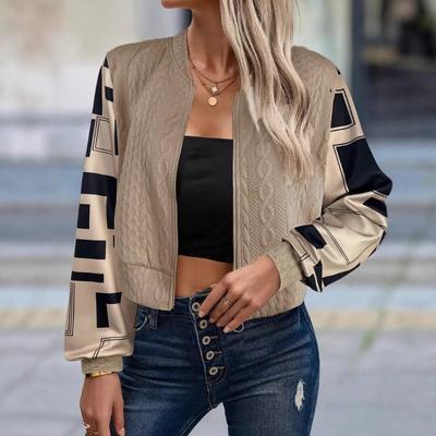 This Is A Versatile and Stylish Retro Checkered Casual Zipper Jacket for Ladies