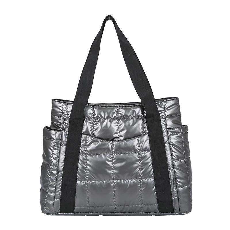 Luxury Design Lattice Totes Women's 2021 New Winter Down Cotton Jacket Bags Brand Shoulder Bag Female Shopping Handbag and Purse