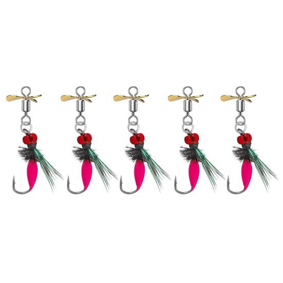 5Pcs Bionic Fishing Baits with Sharp Hook Compact Design Portable Rotatable Saltwater Freshwater Swimbaits Fly Fishing Lures