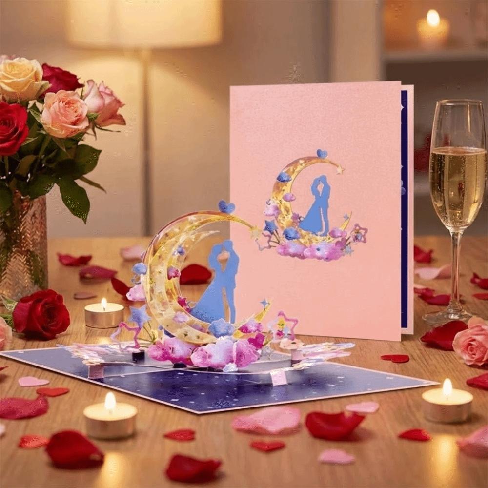 Romantic 3D Heart Tree Greeting Card Elegant Paper Sculpture Pop-Up Valentine's Day Cards with Envelope Invitation