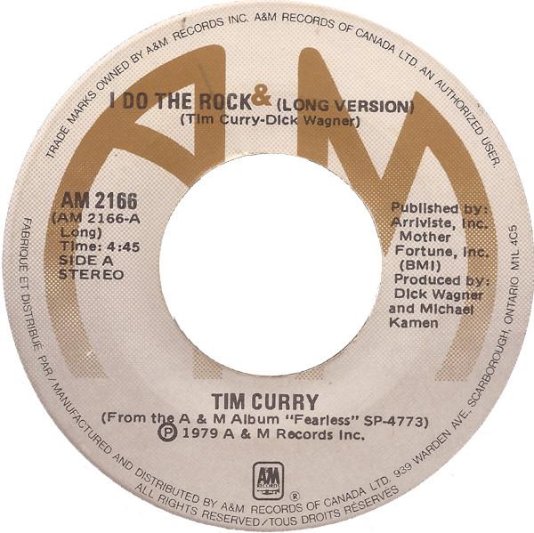 

7-дюймовая пластинка TIM CURRY I Do The Rock AM2166 AM Records 1979 Канада Рок Б/у
